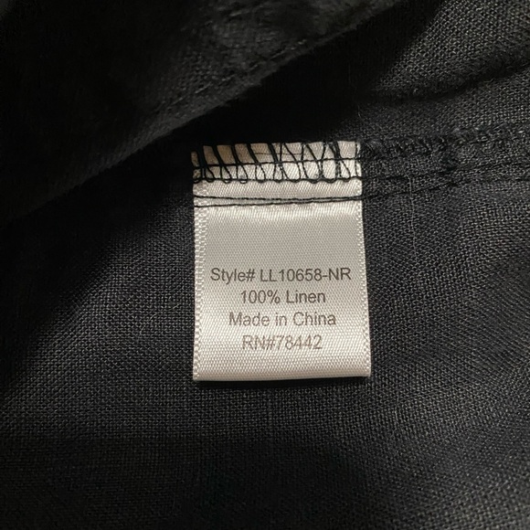 Allen Allen Black 100% Linen Pull On Pants in Size Medium. - Picture 6 of 11